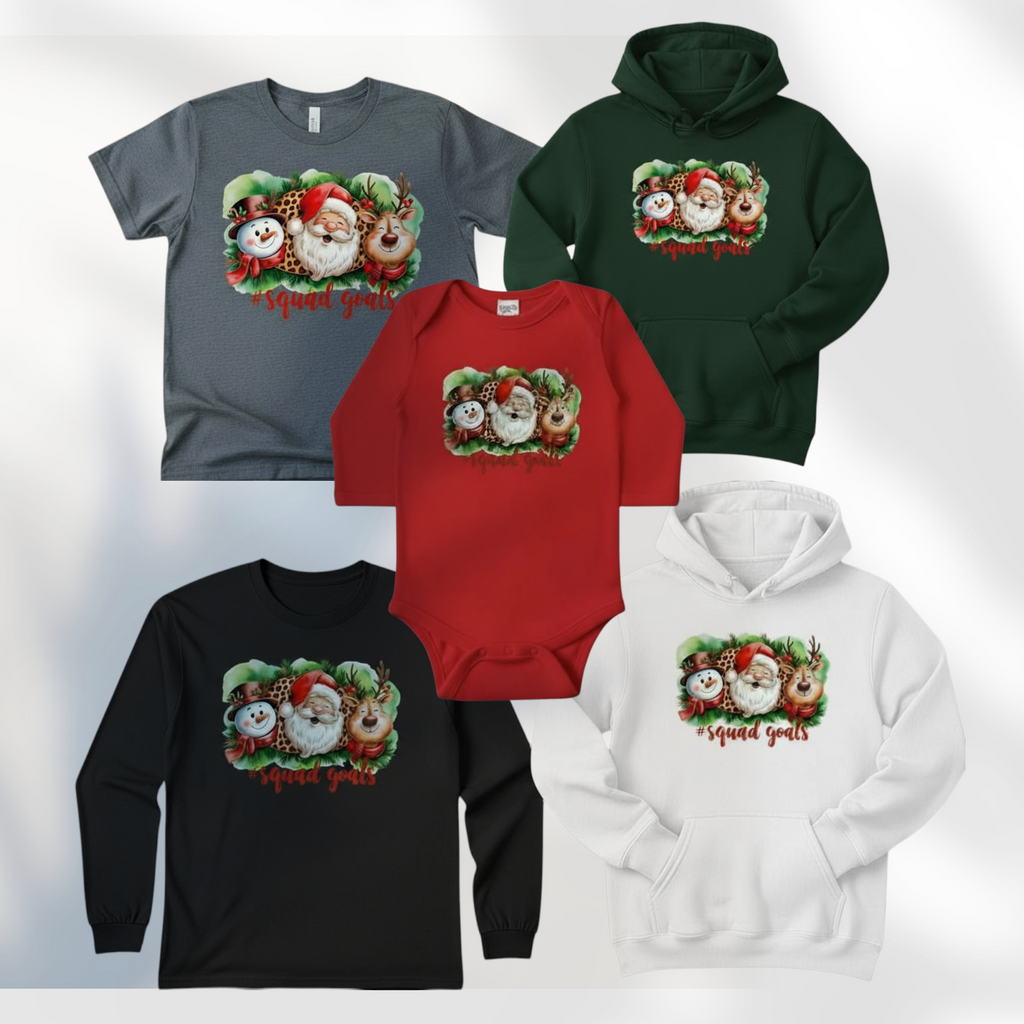 Christmas Squad Family Holiday T-Shirt, Hoodie, Sweatshirt Collection, Christmas Crew 2025 Design Red