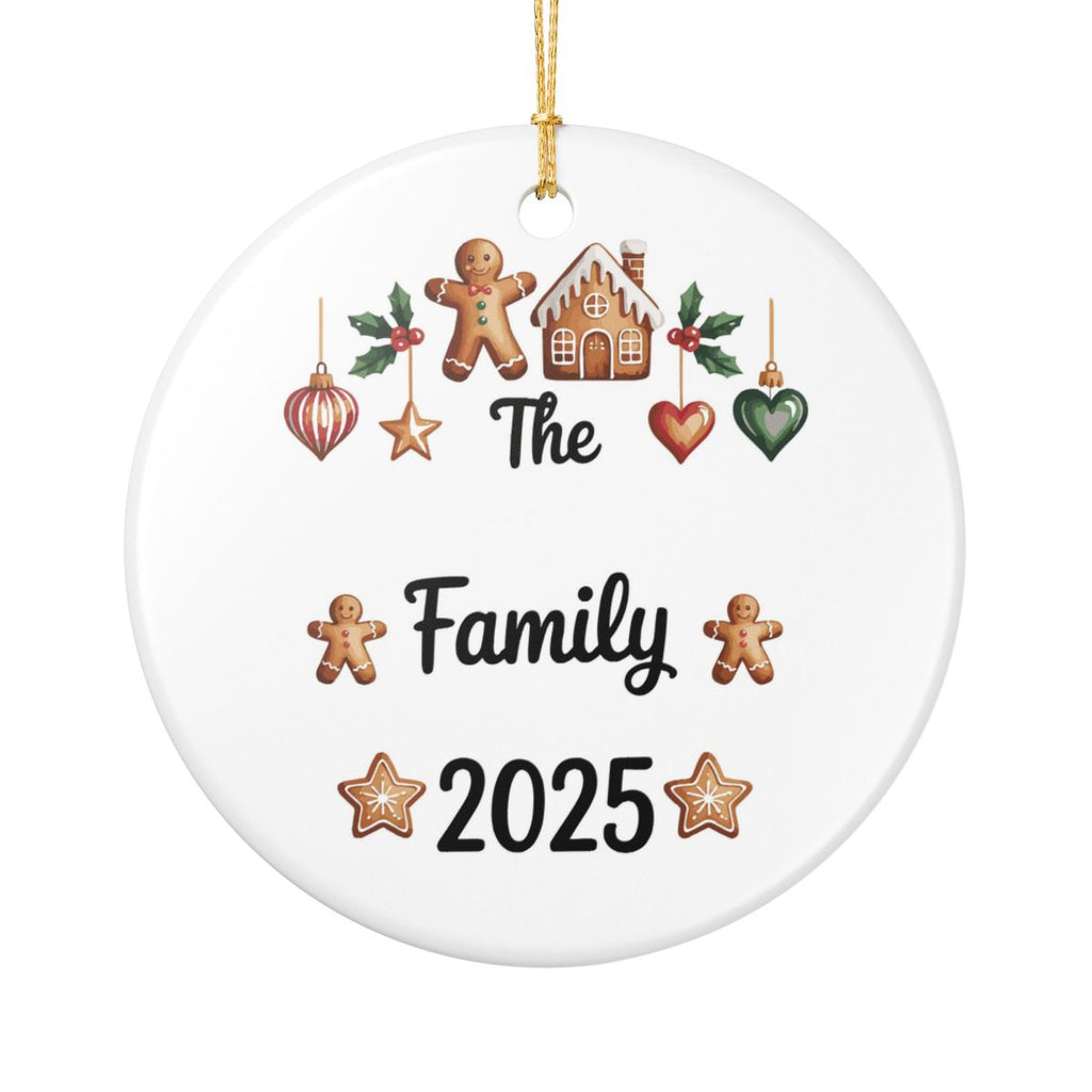 Gingerbread Family 2025 Ornament | Ceramic Christmas Decoration