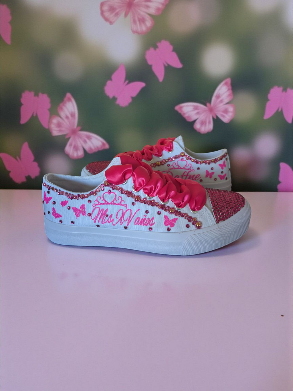 Mis XV Shoes/Shoes for quinceañera/ Sneaker/Fifteen Birthday Custom Shoe White